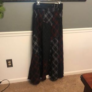 Free People plaid patchwork maki skirt.